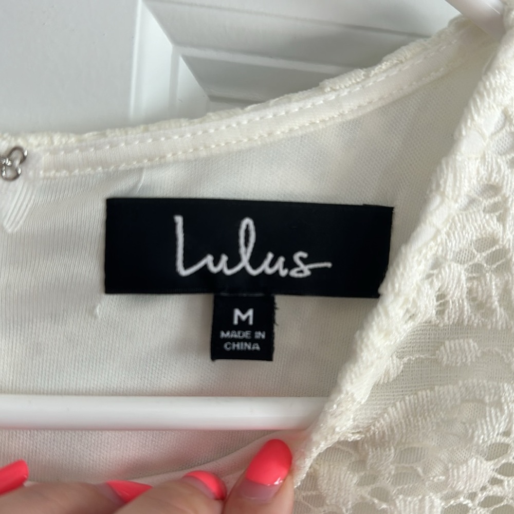 NWT Lulu's Ivory Lace Dress - Picture 3 of 7